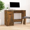 vidaXL Desk Smoked oak Engineered wood 39.4 x 19.7 in Storage Desk