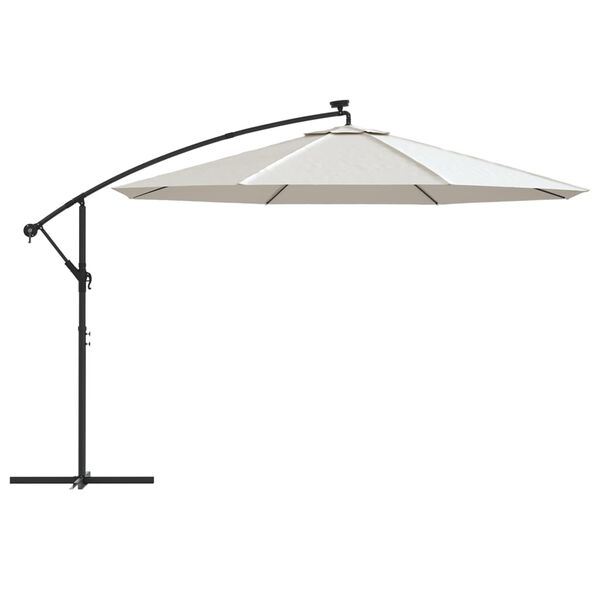 vidaXL Cantilever Garden Parasol Sand Polyester fabric Large Tiltable