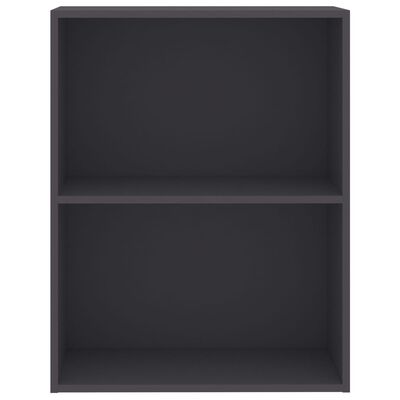vidaXL 2-Tier Book Cabinet Gray 23.6"x11.8"x30.1" Engineered Wood