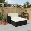 vidaXL Patio Furniture Black PE Rattan, Powder-Coated Steel, 100% Polyester