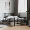 vidaXL Bed Frame Black Powder-Coated Steel Single Bed Frame