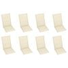 vidaXL Garden Chair Set of 8 Cream and teak Solid teak wood, Polyester
