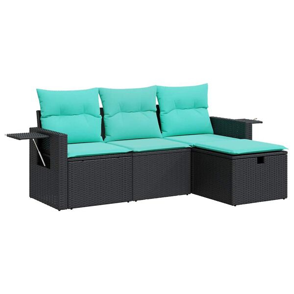 vidaXL Garden Sofa Set Black
