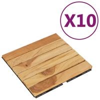 vidaXL Decking Tiles 10 pcs 11.8"x11.8" Solid Wood Teak Vertical Pattern