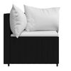 vidaXL Patio Corner Sofa Black PE rattan, powder-coated steel, polyester