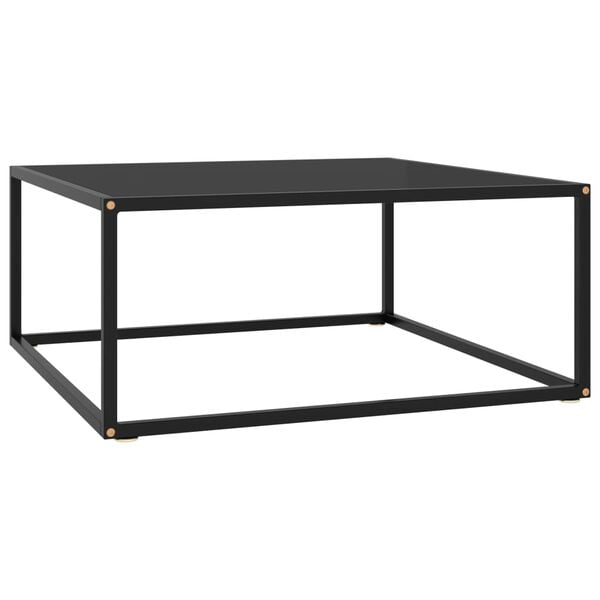 vidaXL Coffee Table Black Tempered glass, powder-coated steel