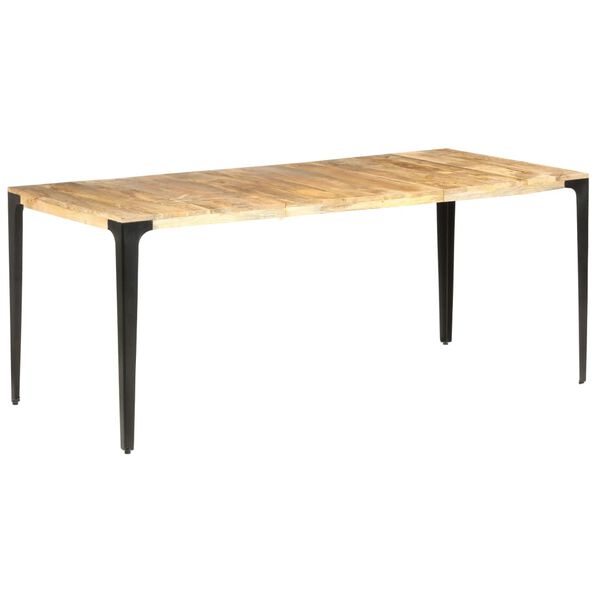 vidaXL Dining Table Brown and Black Solid Mango Wood