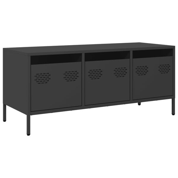 vidaXL TV Cabinet Black Cold-rolled steel Medium TV Cabinet