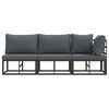 vidaXL Outdoor Furniture with Cushion with Pillow Black Aluminium
