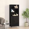 vidaXL Highboard Black Oak 27.36 x 13.39 x 70.87 in Engineered Wood