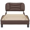 vidaXL Bed Frame without Mattress "Hvar" Brown 35.4"x74.8" Faux Leather