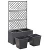 vidaXL Raised Bed Black Poly Rattan Medium Planters Planter