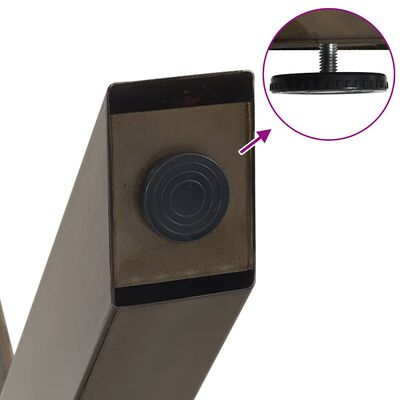 Close-up of underside mounting hardware with an adjustable leveling foot.
