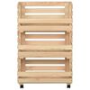 vidaXL Vegetable Trolley 14.6"x11.8"x31.5" Solid Wood Pine