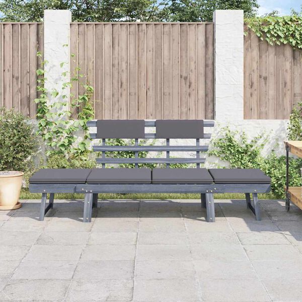 vidaXL Garden Bench Dark grey Solid Acacia Wood with grey wash finish