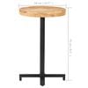 vidaXL Bistro Table Natural Wood Rough Mango Wood Small Durable