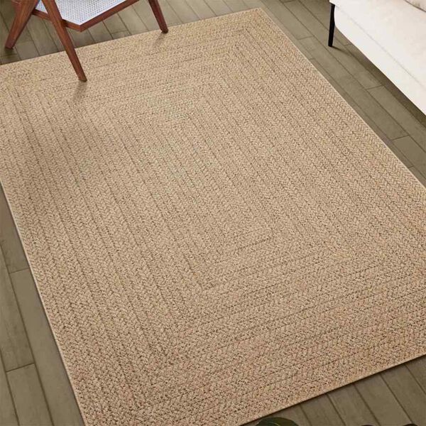 vidaXL Rug Beige Polypropylene (PP) 94.5 x 94.5 in Durable Rug