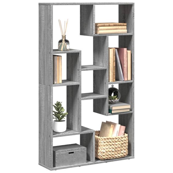 vidaXL Bookcase Grey Sonoma Engineered Wood Medium Bookcase
