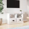 vidaXL TV Cabinet High gloss white Engineered wood Medium Storage