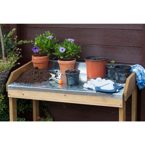 Nature Planting Table Pine Pine wood Medium Potting Table Rectangular