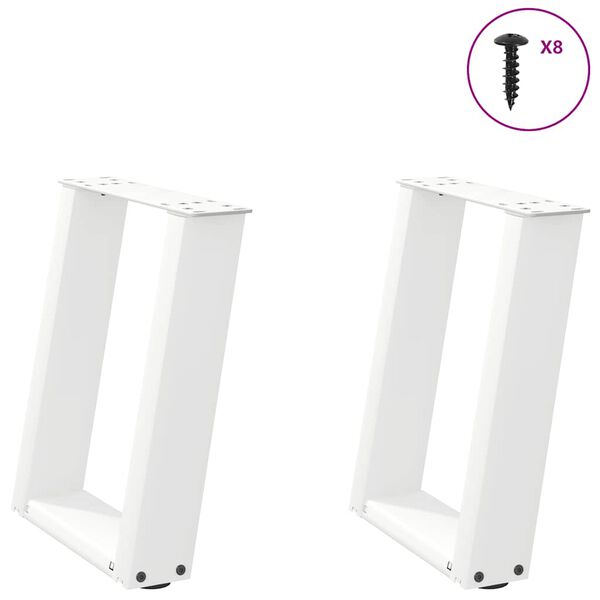 vidaXL Coffee Table Leg White Powder-coated steel Levelers