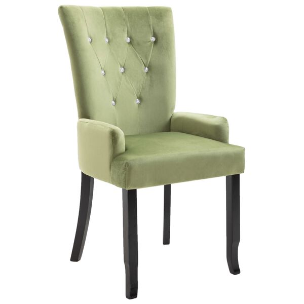 vidaXL Dining Chair with Armrests Light Green Velvet