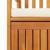 vidaXL Storage Bench Natural wood Solid acacia wood with a polyester cushion