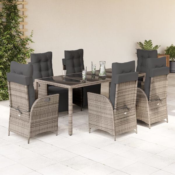 vidaXL Garden Dining Set Grey