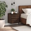 vidaXL Wall-mounted Bedside Cabinet Brown Oak Engineered wood, Metal