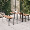 vidaXL Garden Dining Set Brown and Black Steel and Wood Plastic Composites