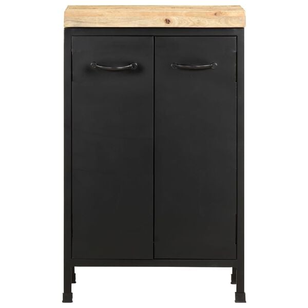 vidaXL Sideboard Rough mango wood with a natural finish and black iron