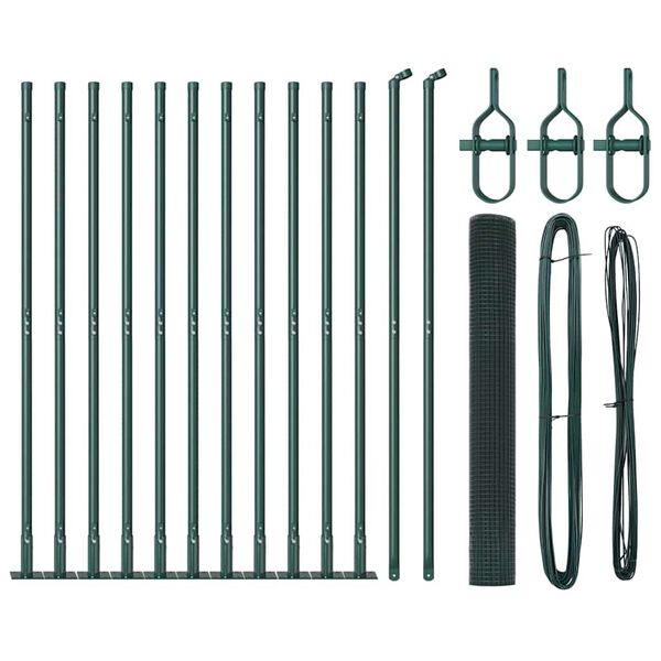 vidaXL Fence Post Green 82.02 x 3.28 ft (0.98 x 0.98 in mesh) Steel