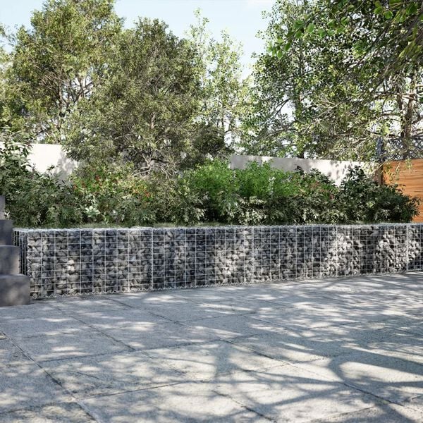 vidaXL Gabion Basket Silver Galvanized Iron Large Heavy Weight Endurance