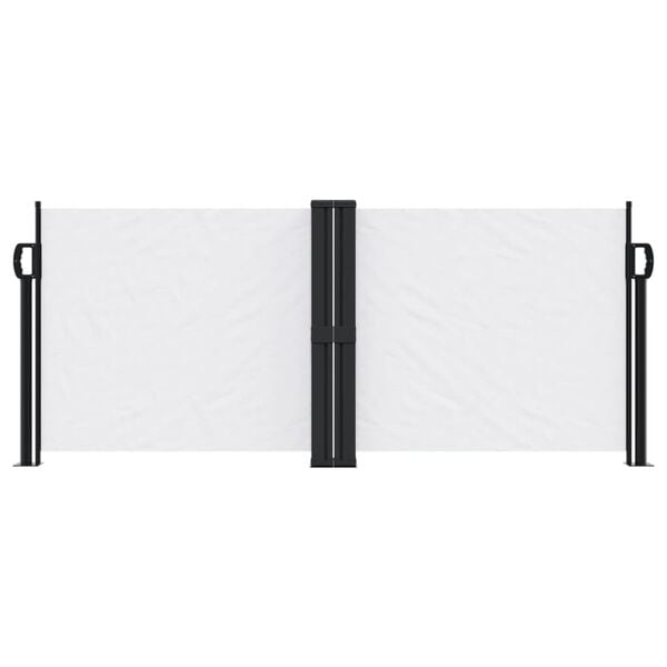 vidaXL Retractable Side Awning White 100% polyester with a PU coating