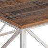 vidaXL Coffee Table Silver, Natural Wood Stainless Steel, Solid Sleeper Wood