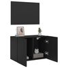 vidaXL TV Cabinet Black Engineered wood Medium TV Cabinet Rectangular