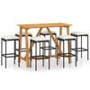 vidaXL Garden Bar Set Black, Cream