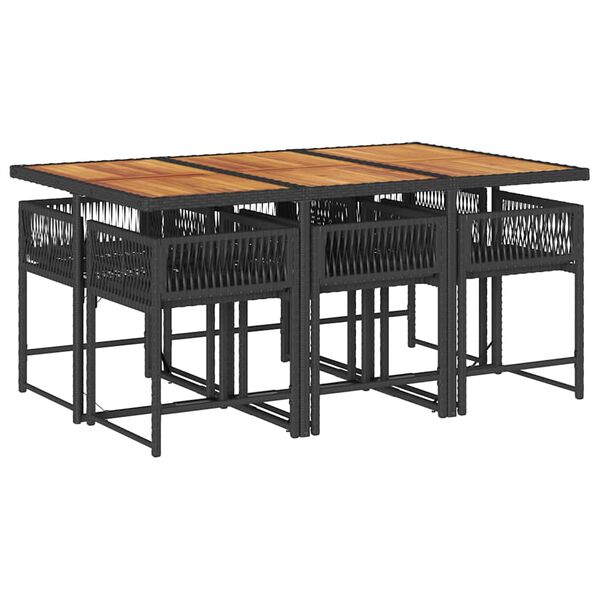 vidaXL Garden Dining Set Black, Brown, Cream White