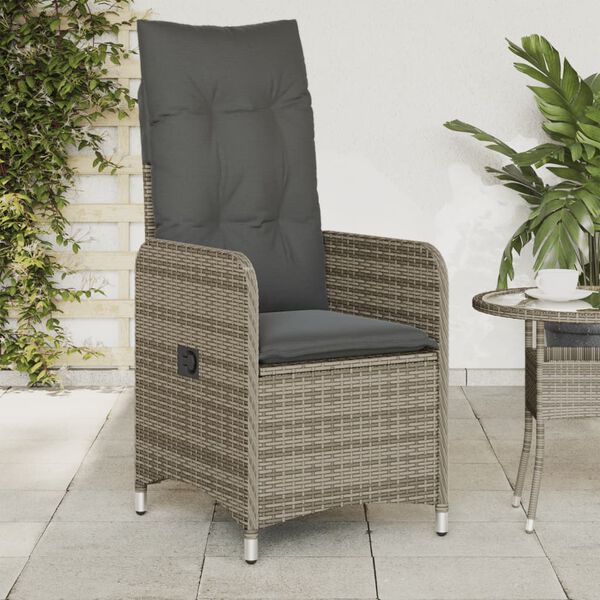 vidaXL Reclining Garden Chair Set of 2 Grey, Dark Grey