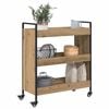 vidaXL Kitchen Trolley Artisan Oak 27.56 x 11.81 x 32.28 in
