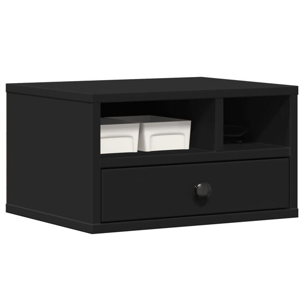 vidaXL Printer Stand Black 15.7"x12.6"x8.9" Engineered Wood