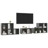 vidaXL TV Cabinet Set High Gloss Gray Engineered Wood Gray TV Cabinets