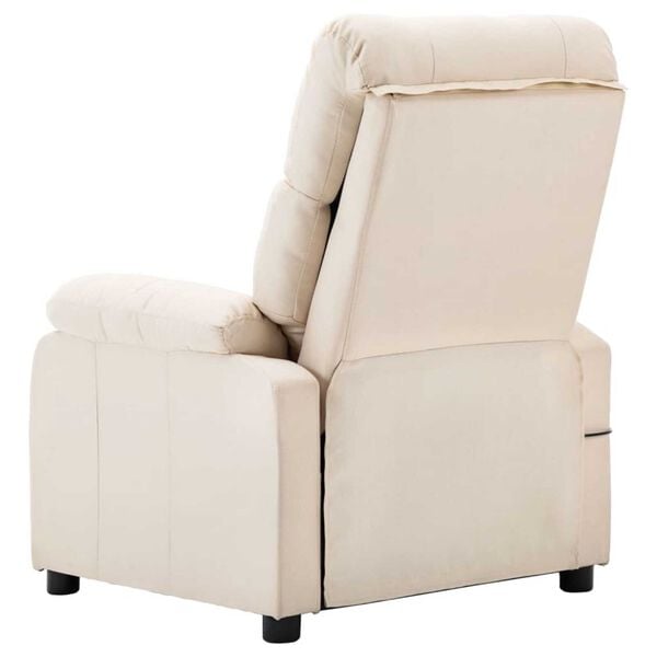 vidaXL Massage Recliner Cream Fabric