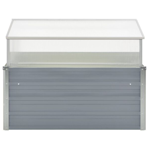 vidaXL Greenhouse Gray PC board, Galvanized Steel Medium Stackable
