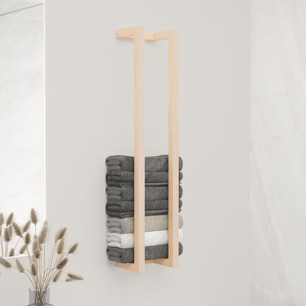 vidaXL Towel Rack Natural Wood Solid Pine Wood Medium Towel Rack