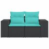 vidaXL Garden Sofa Black, Blue