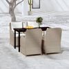 vidaXL Garden Dining Set Brown Powder-Coated Steel Medium