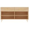 vidaXL Shoe Bench Sonoma Oak Engineered Wood, Iron Large Shoe Bench