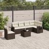 vidaXL Garden Sofa Set Brown and Cream White