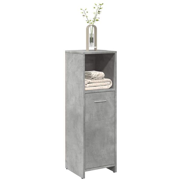 vidaXL Bathroom Cabinet Concrete Gray Engineered Wood Narrow and Tall